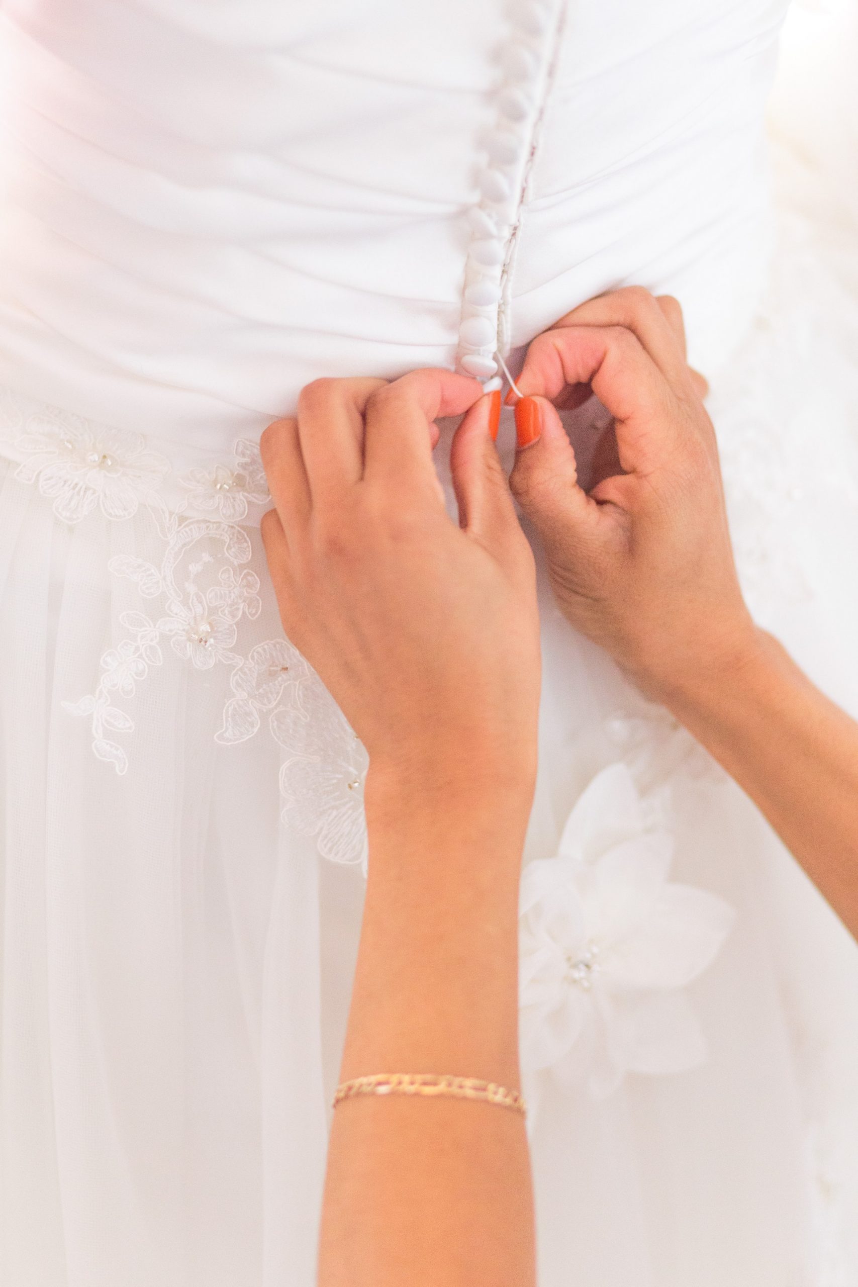 bridal alterations in progress by Rose N Silk expert bridal alterations